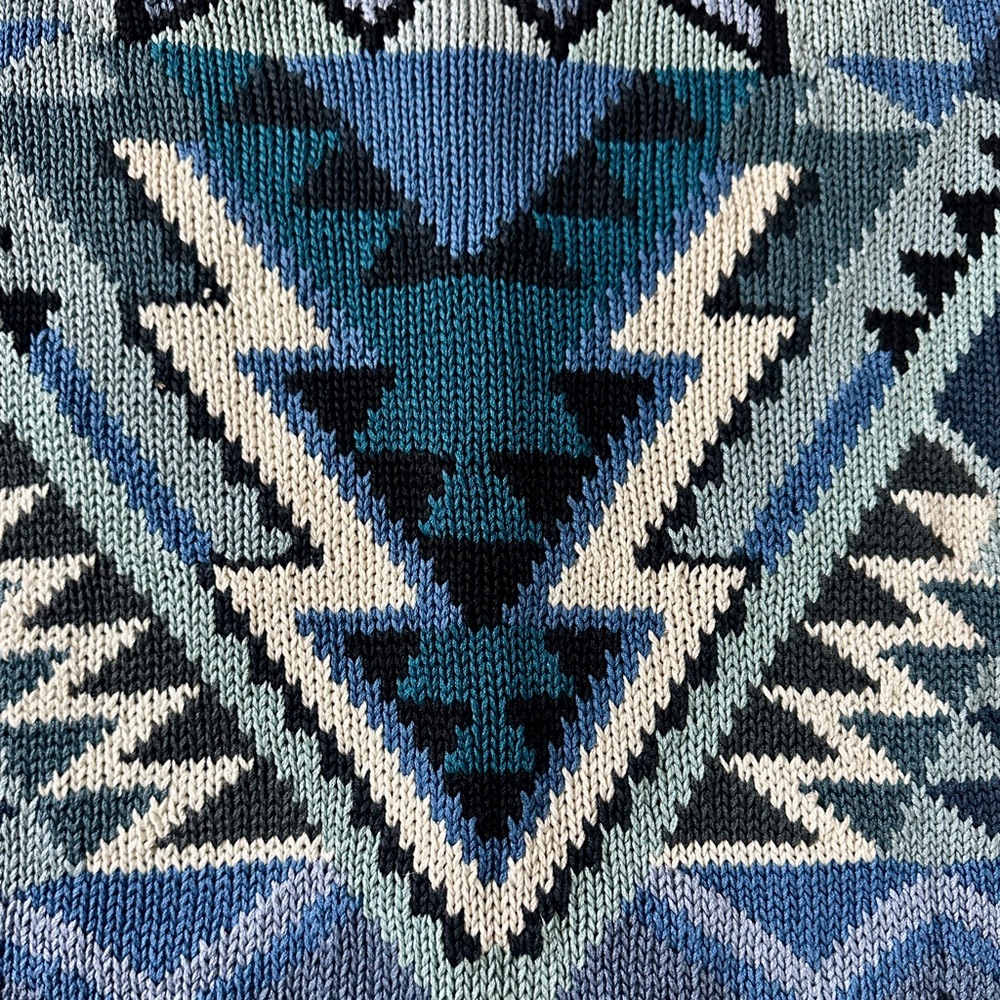 Peruvian Connection Geometric Sweater Button Down… - image 12